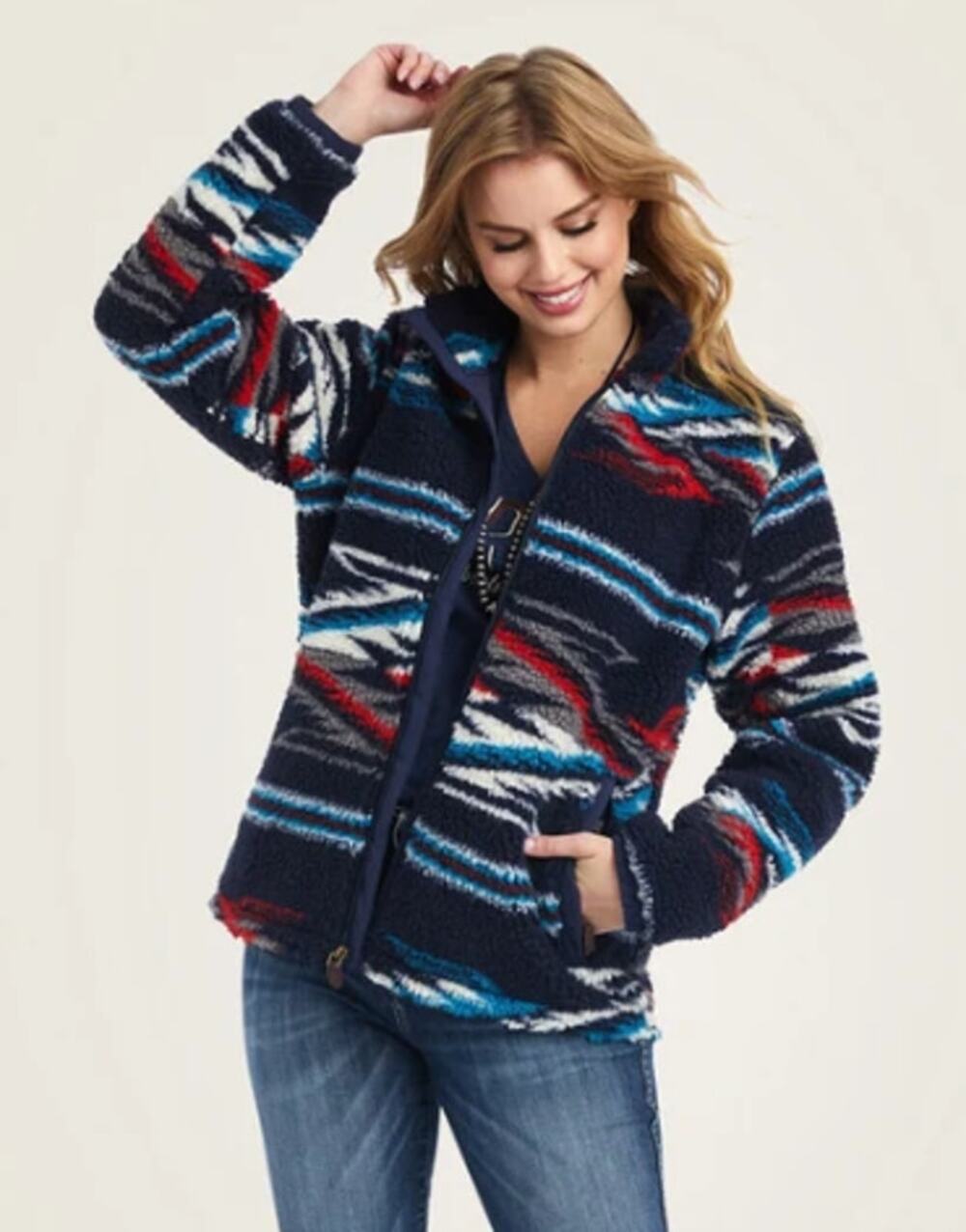Ariat x Centinela Chimayo Fleece Jacket Southwestern Western Cowgirl Aztec Small